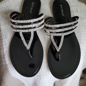 Bamboo brand rhinestone sandals, sz 9